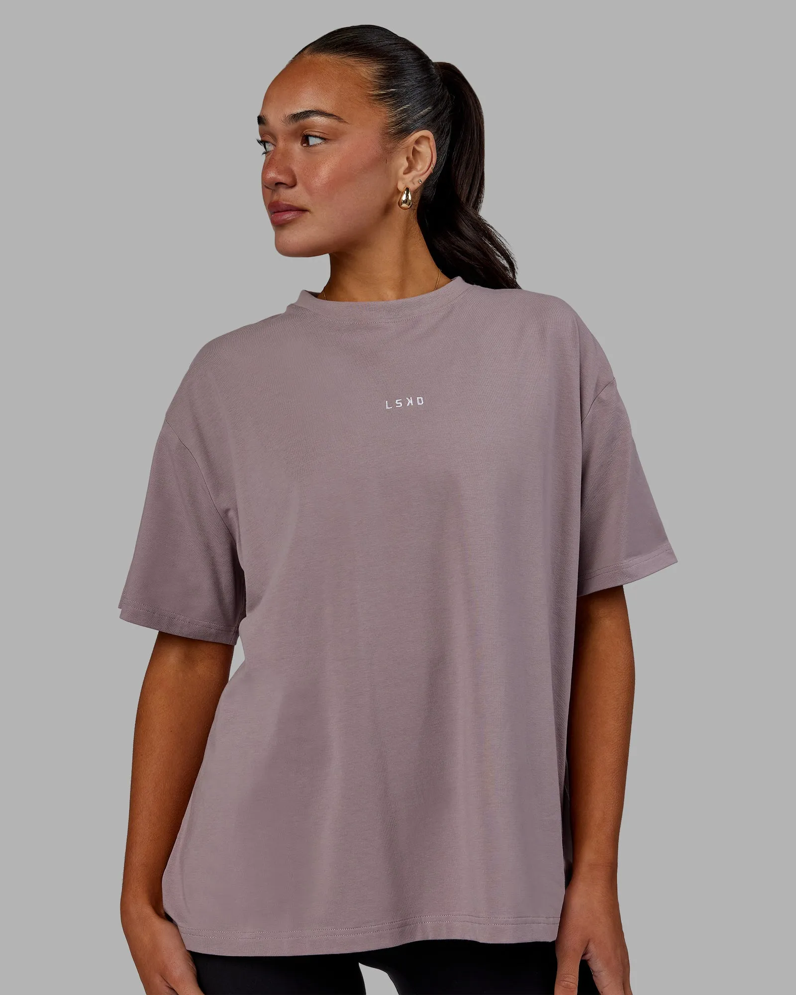 Go-To FLXCotton Oversized Tee - Greyish Purple sold by LSKD
