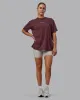 Sara I Can Shall & Will Oversized Washed Tee - Bordeaux-Shale Beige sold by LSKD