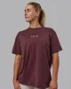 Sara I Can Shall & Will Oversized Washed Tee - Bordeaux-Shale Beige sold by LSKD