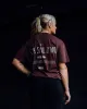 Sara I Can Shall & Will Oversized Washed Tee - Bordeaux-Shale Beige sold by LSKD