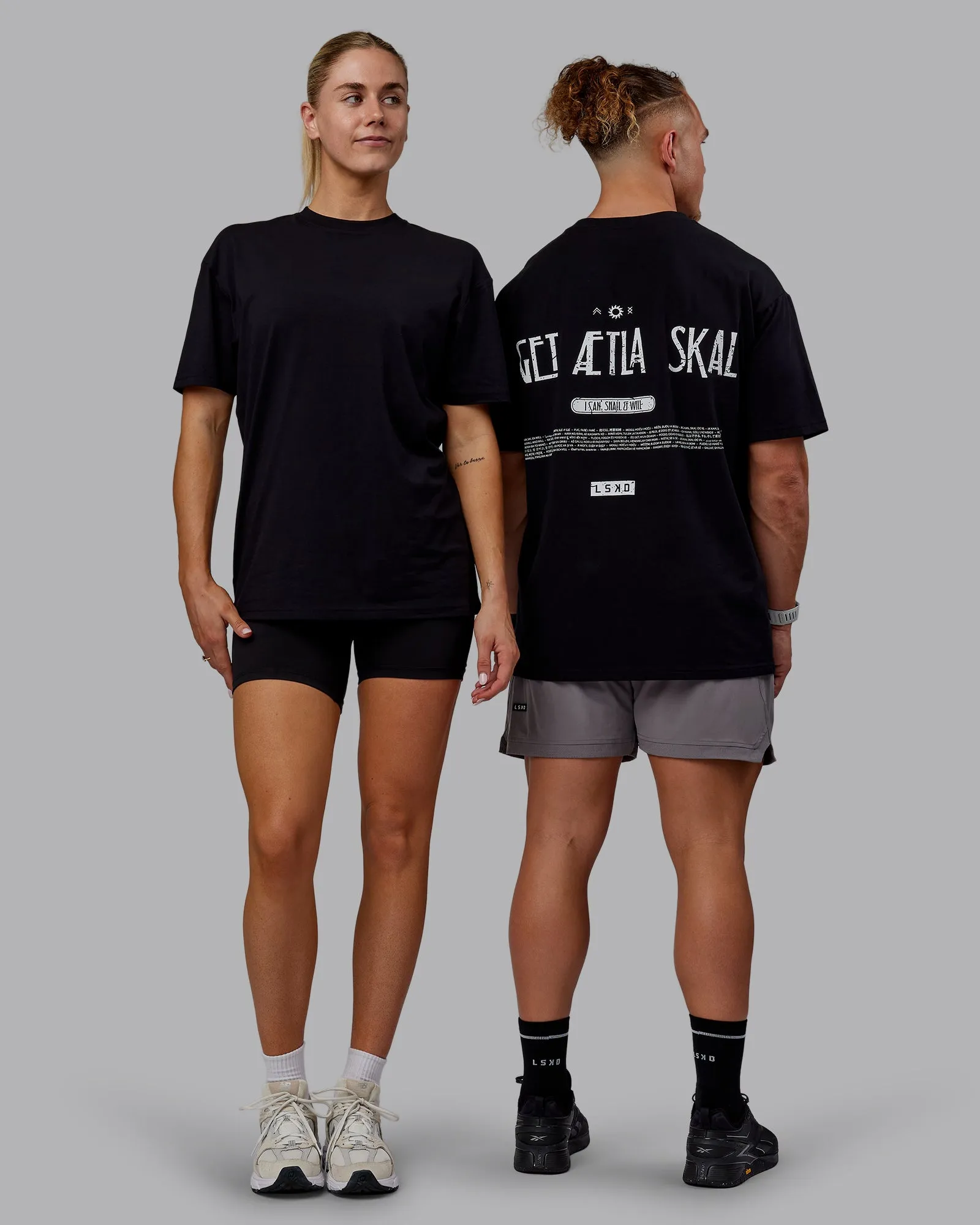Sara GET ÆTLA SKAL Unisex FLXCotton Oversize Tee - Black-White sold by LSKD product image thumbnail 2