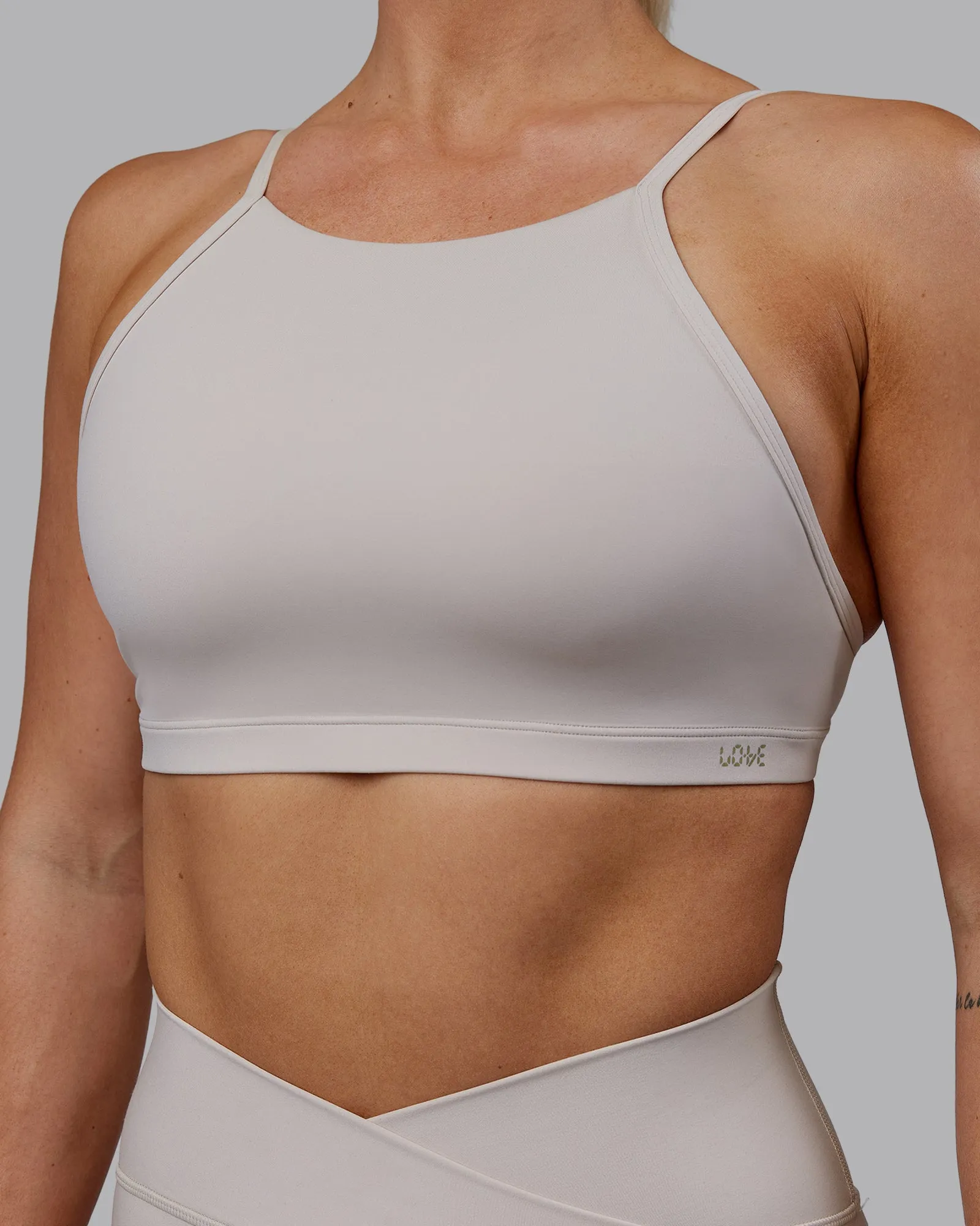 Sara Ares High Neck Sports Bra - Shale Beige sold by LSKD product image thumbnail 2