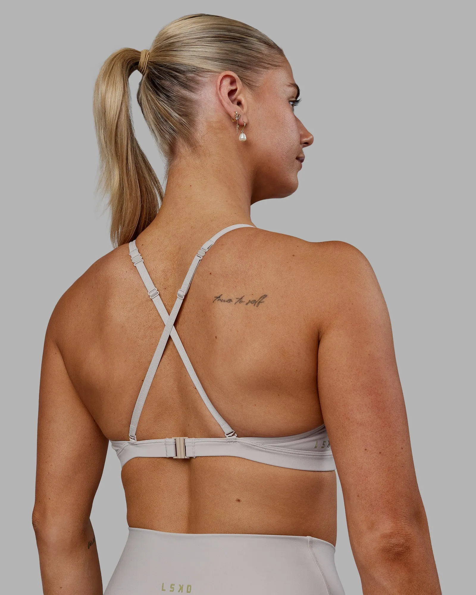 Sara Ares High Neck Sports Bra - Shale Beige sold by LSKD product image thumbnail 3