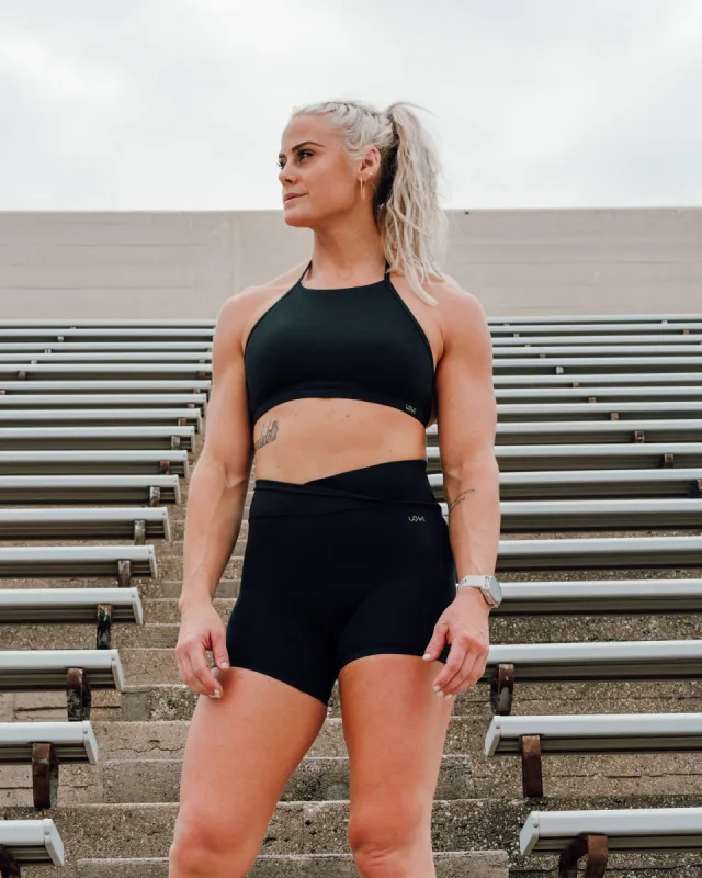 Sara Ares High Neck Sports Bra - Black sold by LSKD