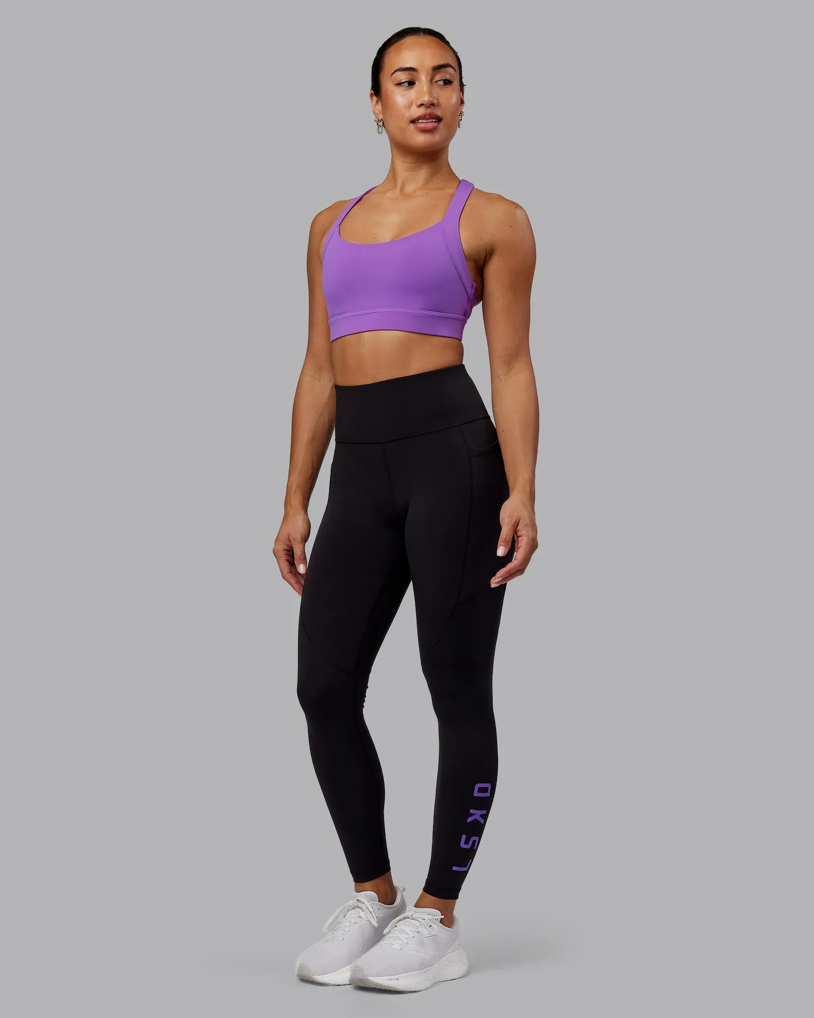 Rep Full Length Tights - Black-Purple Swirl sold by LSKD