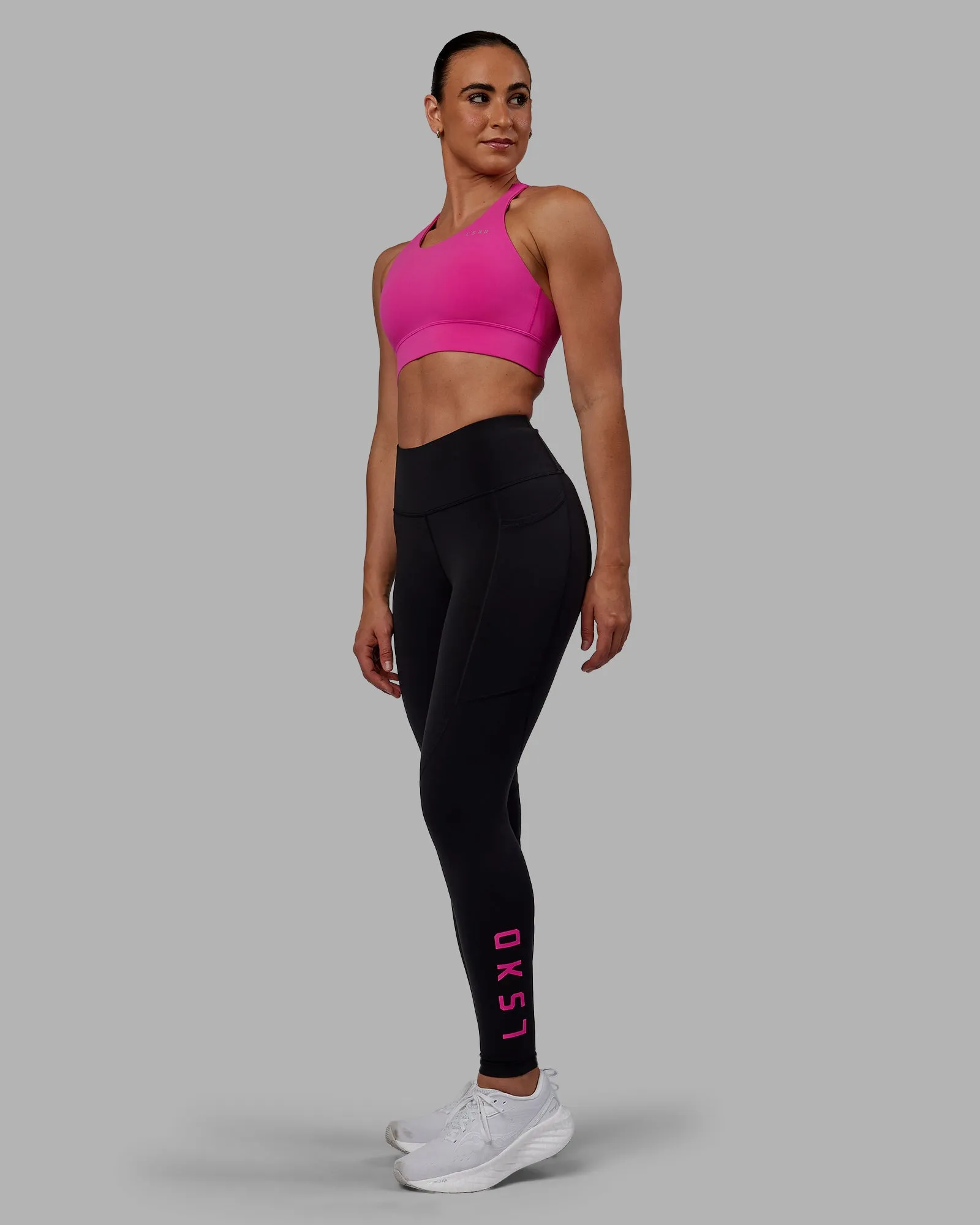 Rep Full Length Tights - Black-Fuchsia Pink sold by LSKD product image thumbnail 5