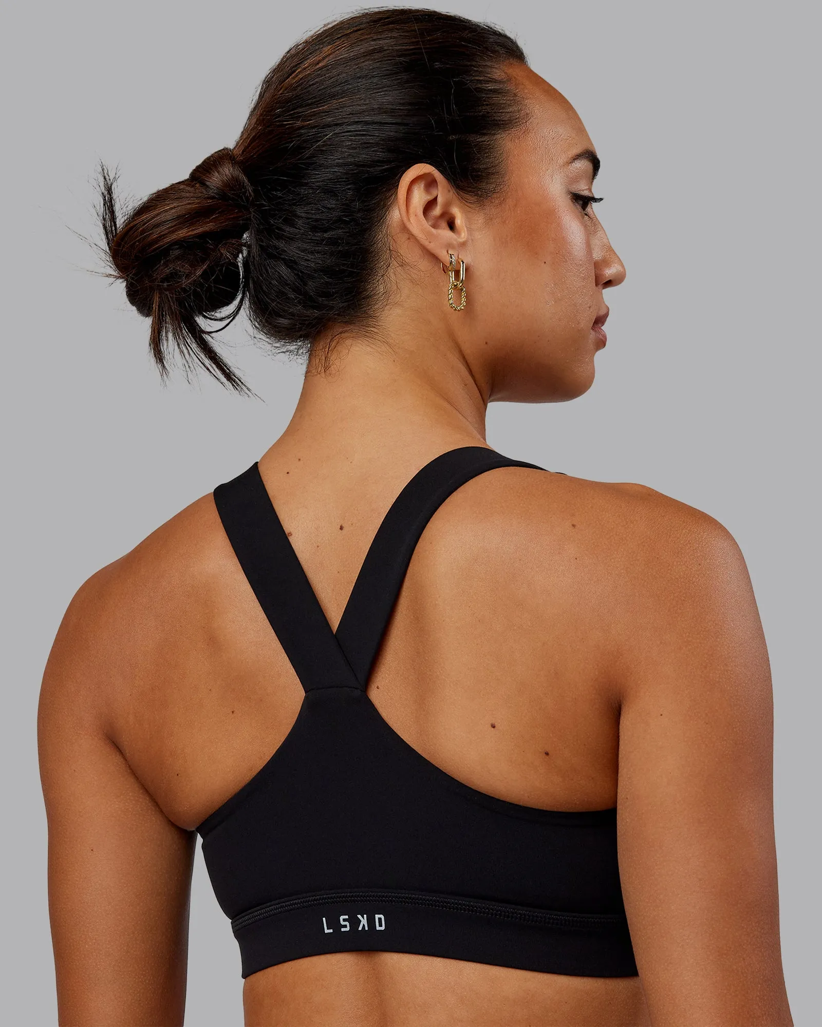 Rep Sports Bra - Black-Scarlet sold by LSKD product image thumbnail 2