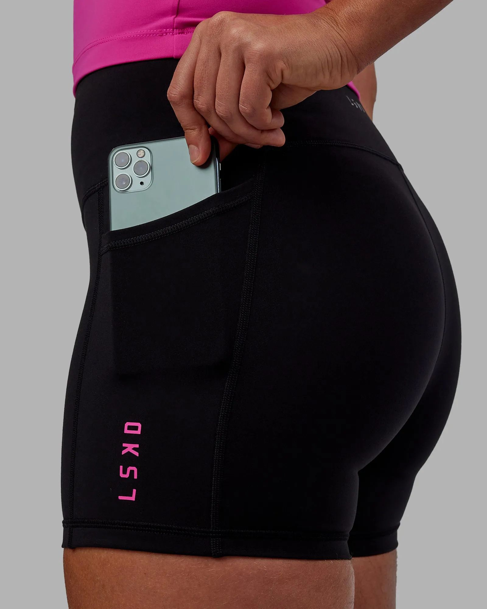 Rep X-Short Tights - Black-Fuchsia Pink sold by LSKD product image thumbnail 3