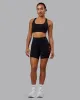 Rep Mid Short Tight - Black-Scarlet sold by LSKD