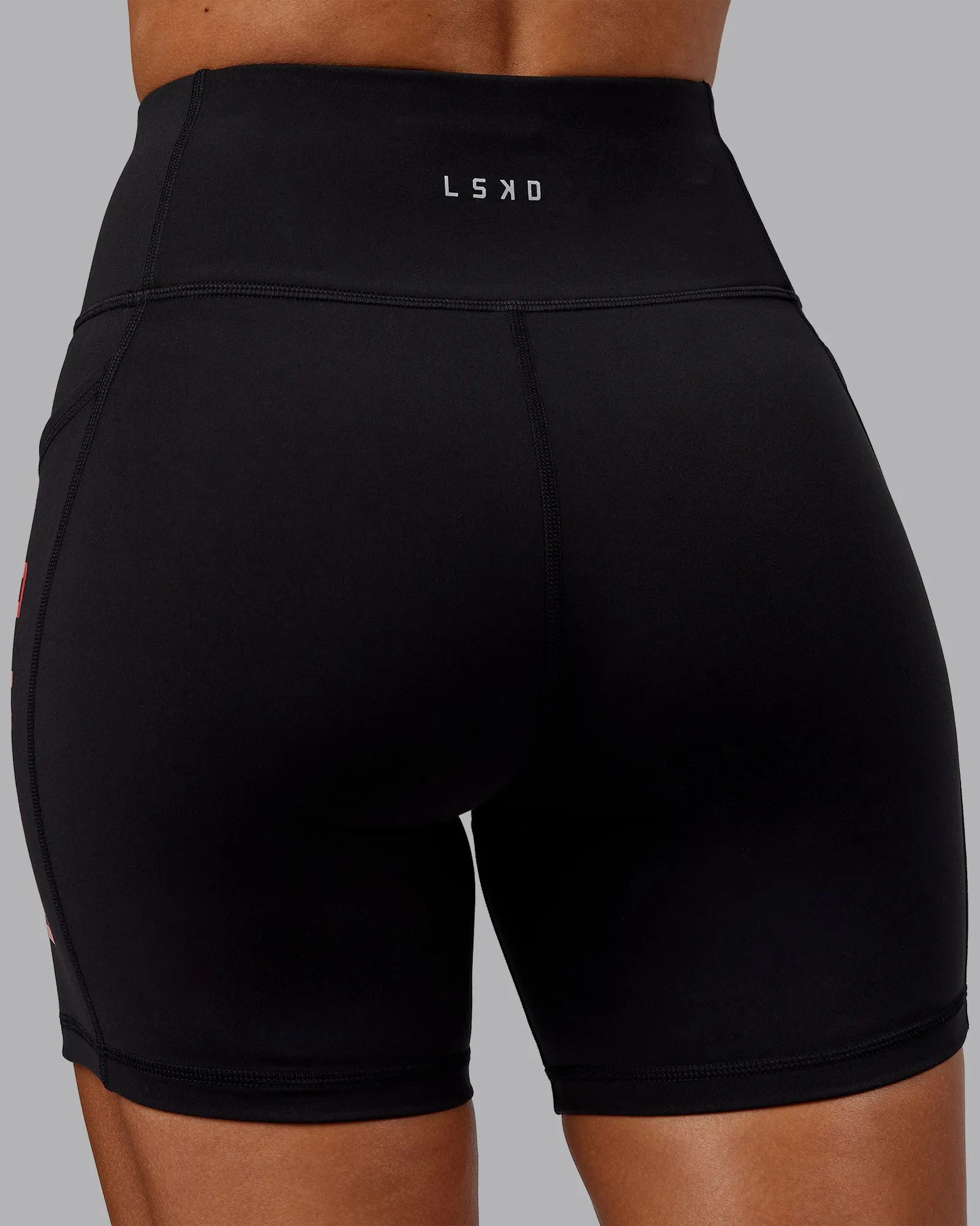 Rep Mid Short Tight - Black-Scarlet sold by LSKD product image thumbnail 5