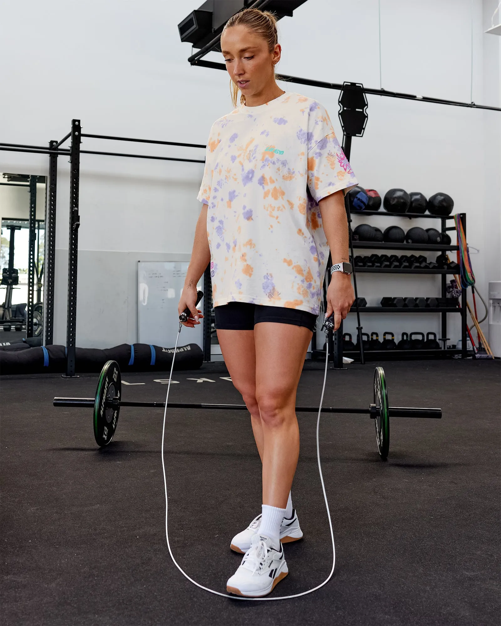 Washed Huntington 24 Heavyweight Oversize Tee - Tie Dye Tangerine-Dahlia Purple sold by LSKD product image thumbnail 3