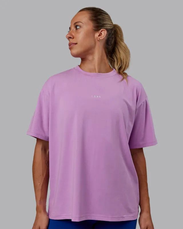 Go-To FLXCotton Oversized Tee - Light Violet-White sold by LSKD