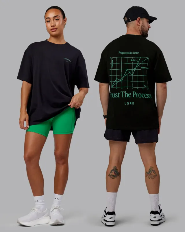 Trust The Process 2.0 FLXCotton Tee Oversize - Black-Impact Green sold by LSKD