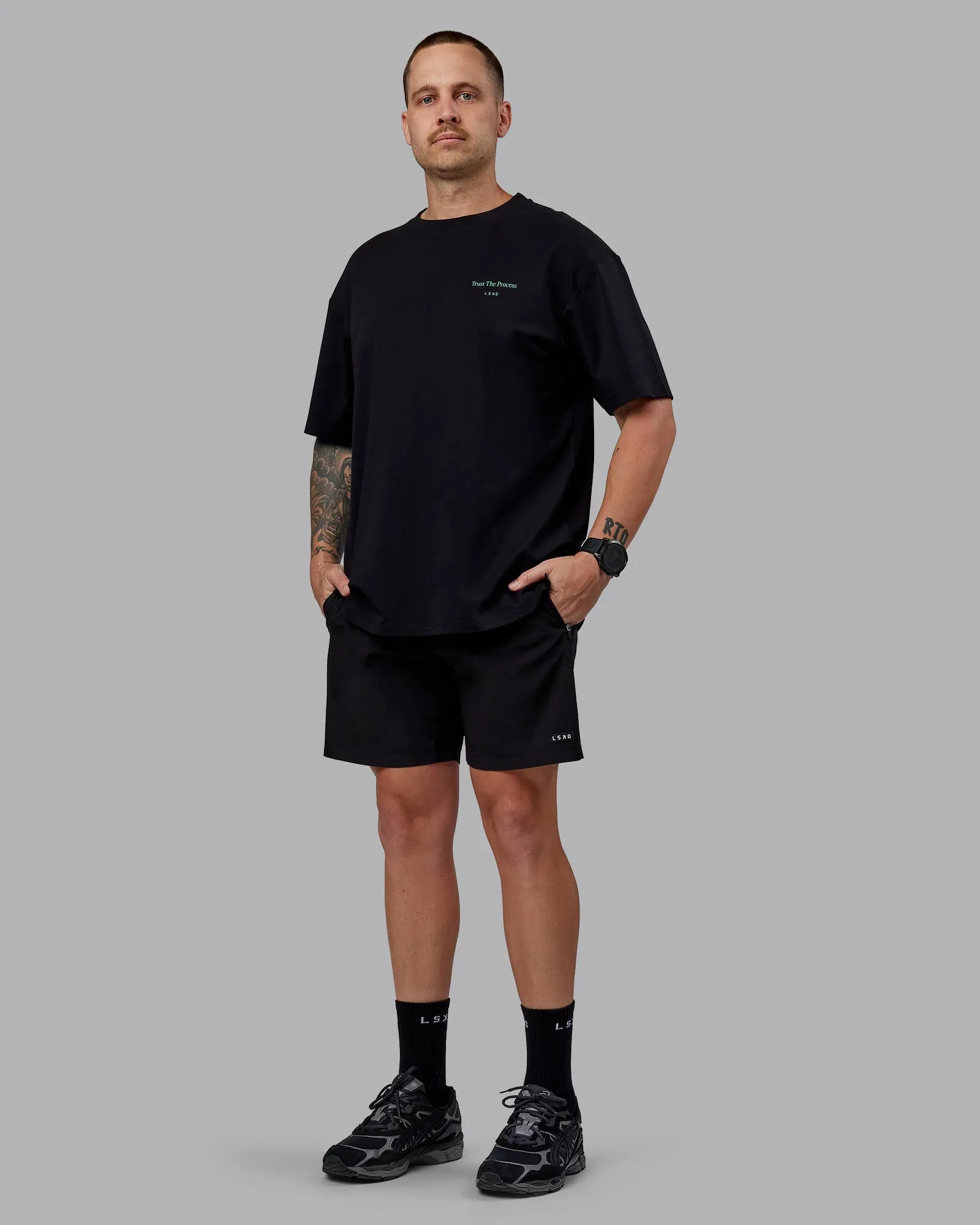 Trust The Process 2.0 FLXCotton Tee Oversize - Black-Impact Green sold by LSKD product image thumbnail 4