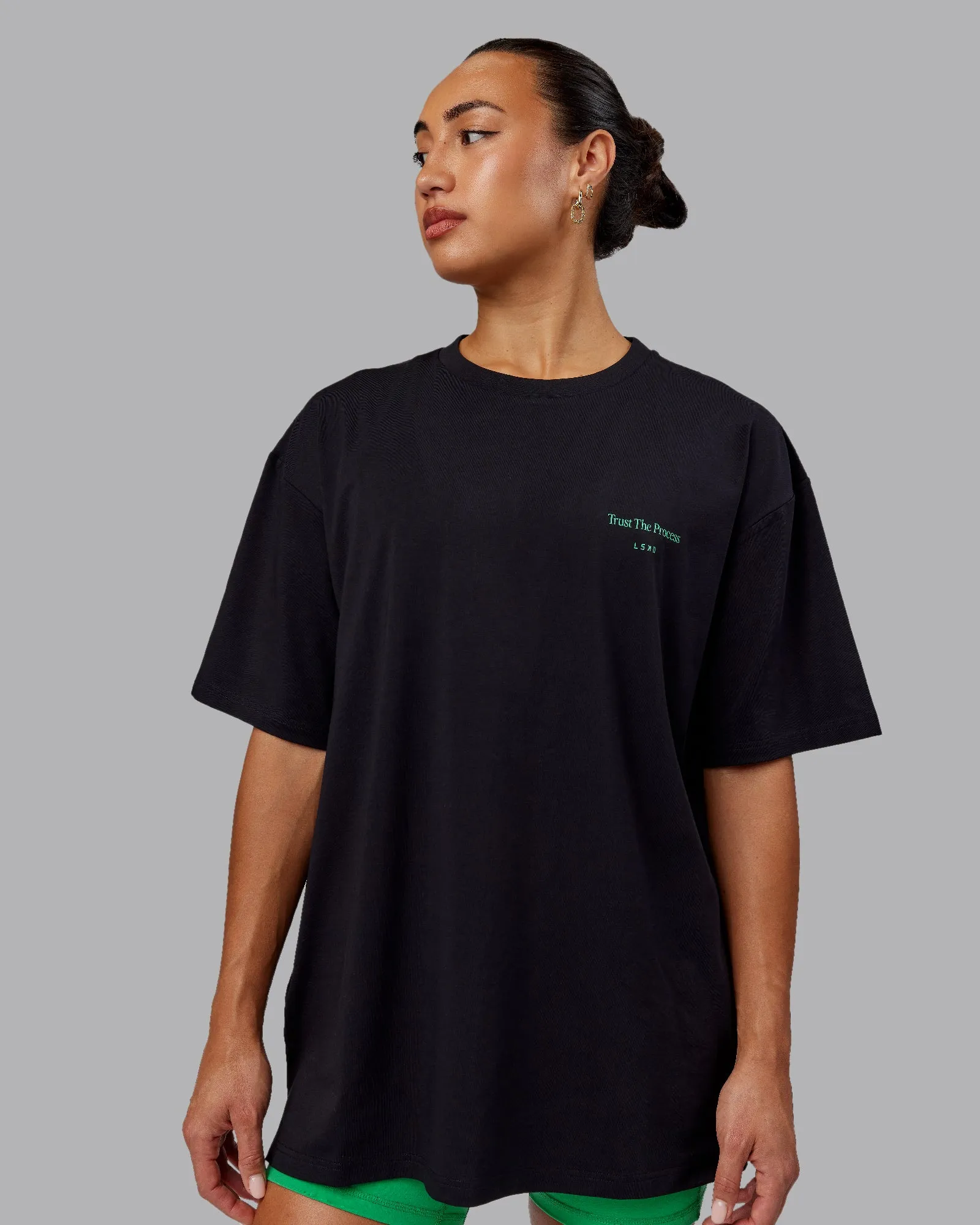 Trust The Process 2.0 FLXCotton Tee Oversize - Black-Impact Green sold by LSKD product image thumbnail 3