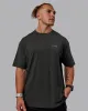 Unisex Strike Through FLXCotton Tee Oversize - Pirate Black-Impact Green sold by LSKD