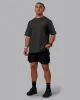 Unisex Strike Through FLXCotton Tee Oversize - Pirate Black-Impact Green sold by LSKD