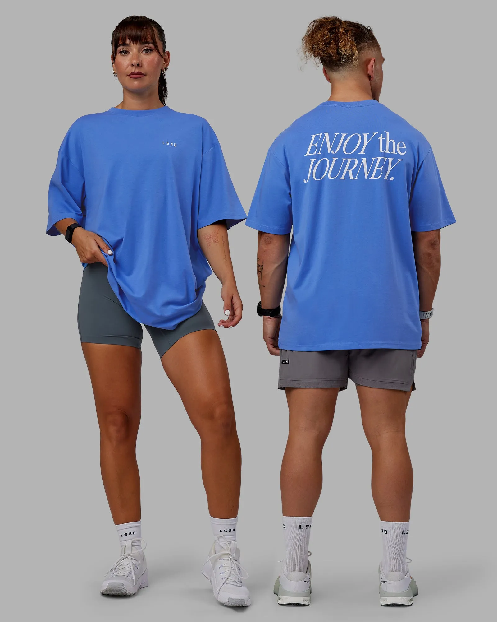 VS1 FLXCotton Tee Oversize - Ultramarine-White sold by LSKD