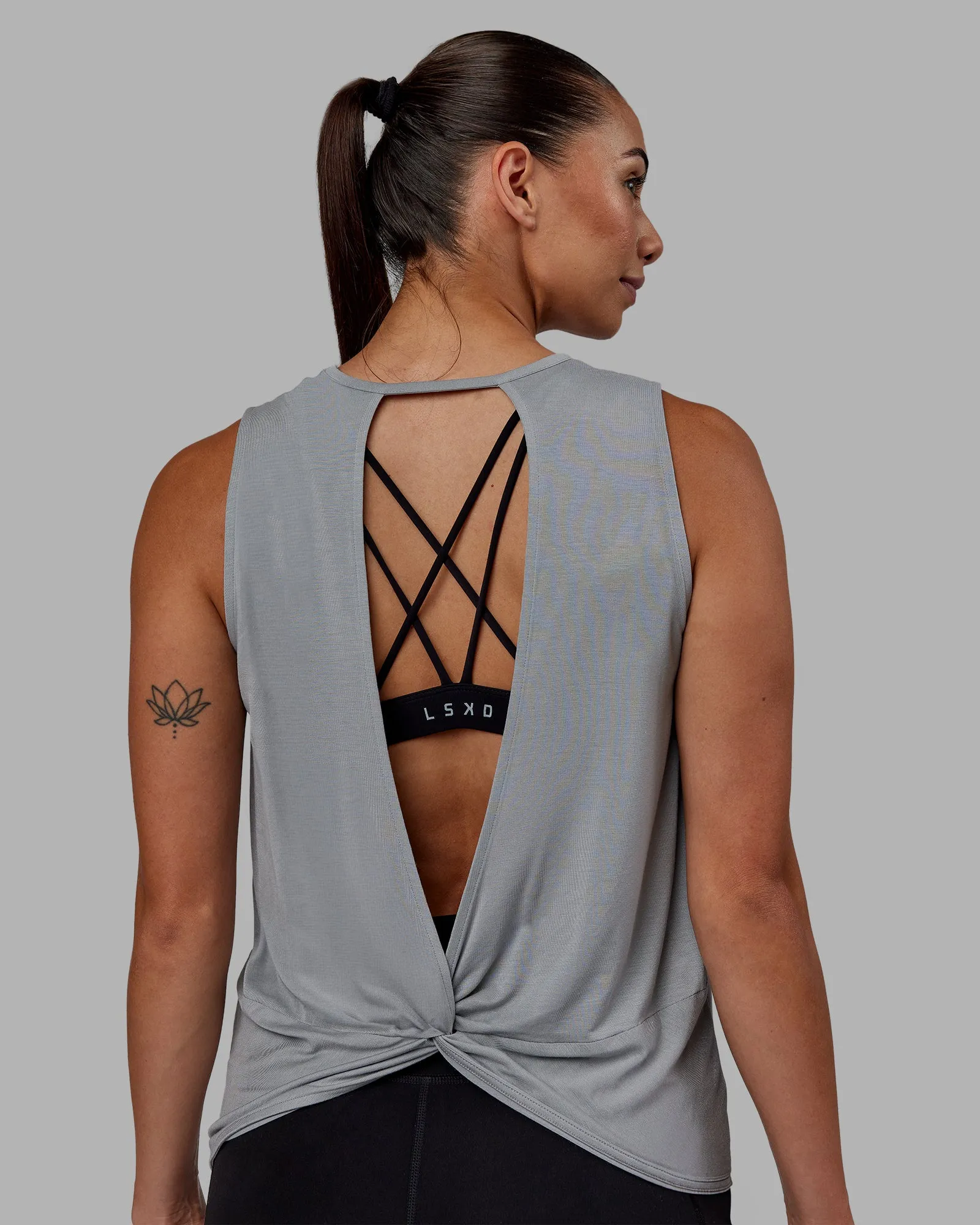 Swivel Open Back Tank - Circular Grey sold by LSKD