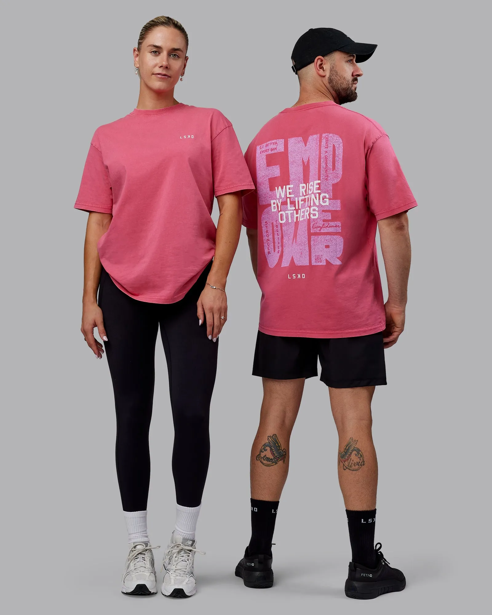 Washed Empower Oversize Tee - Berry Pink-Pastel Orchid sold by LSKD product image thumbnail 2