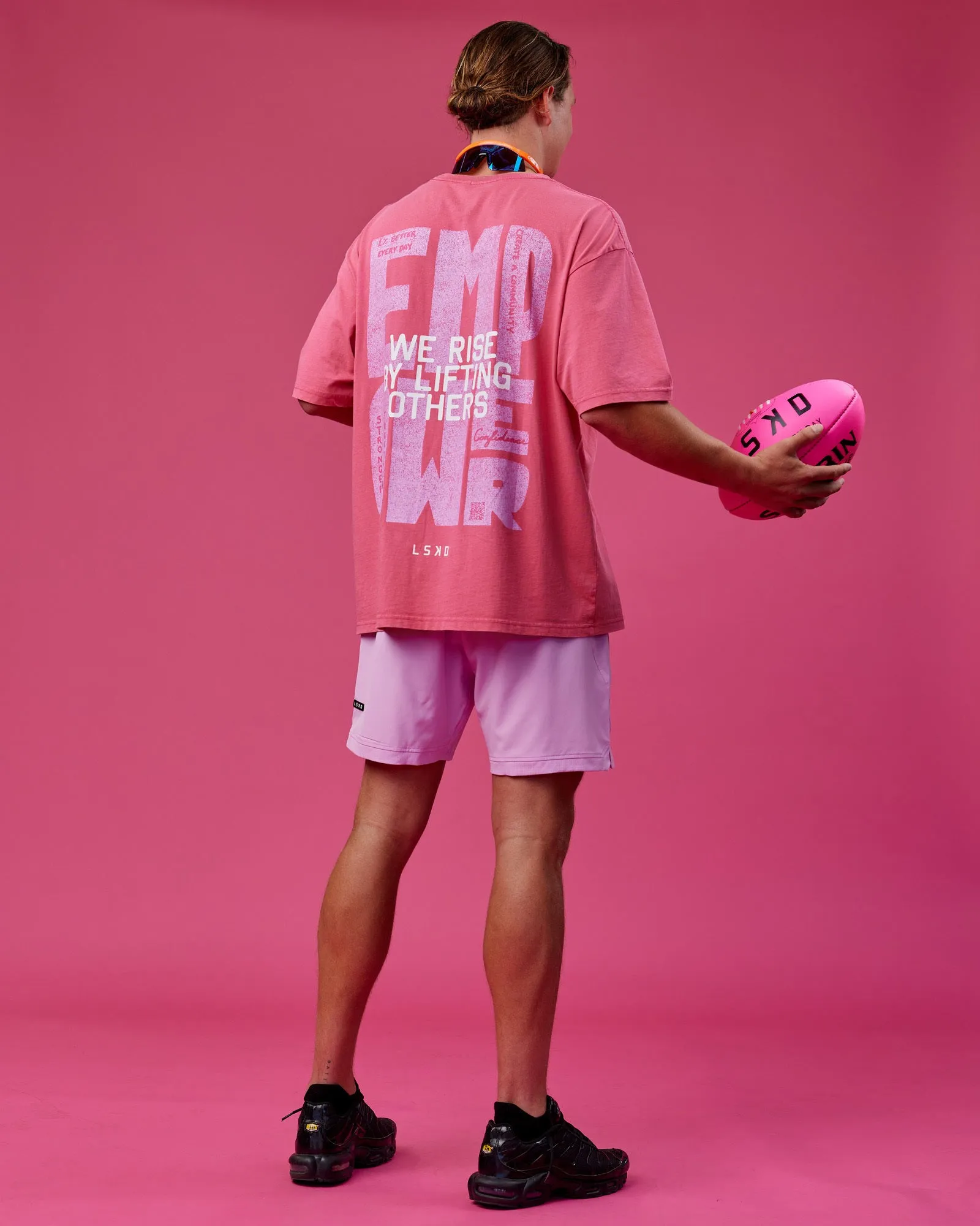 Washed Empower Oversize Tee - Berry Pink-Pastel Orchid sold by LSKD