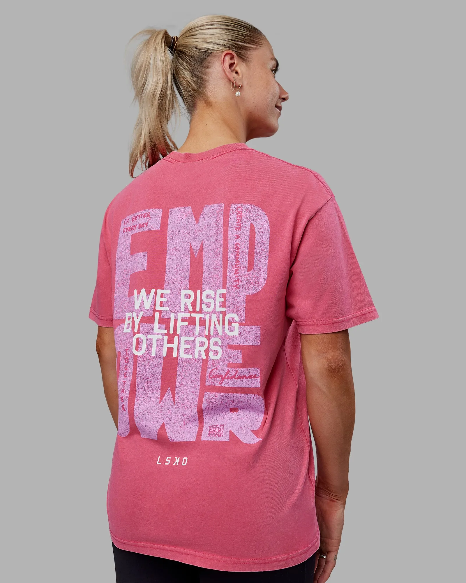 Washed Empower Oversize Tee - Berry Pink-Pastel Orchid sold by LSKD product image thumbnail 5