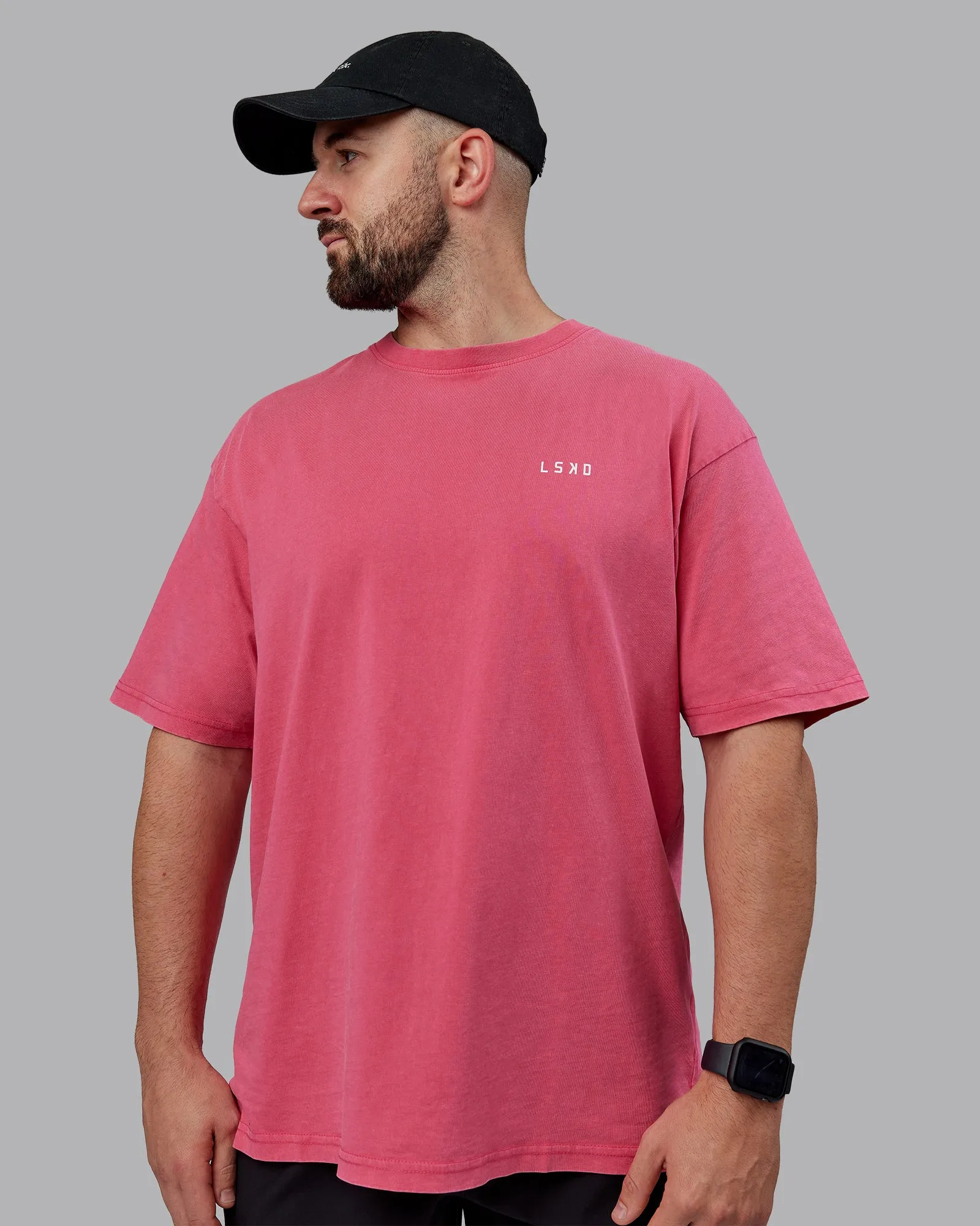 Washed Empower Oversize Tee - Berry Pink-Pastel Orchid sold by LSKD product image thumbnail 3