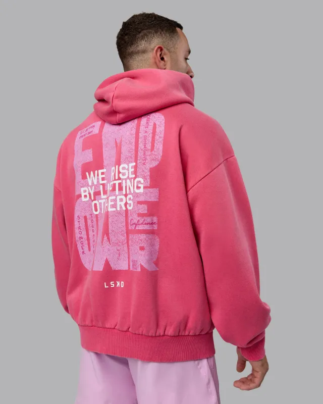 Unisex Washed Empower Hoodie Oversize - Berry Pink-Pastel Orchid sold by LSKD