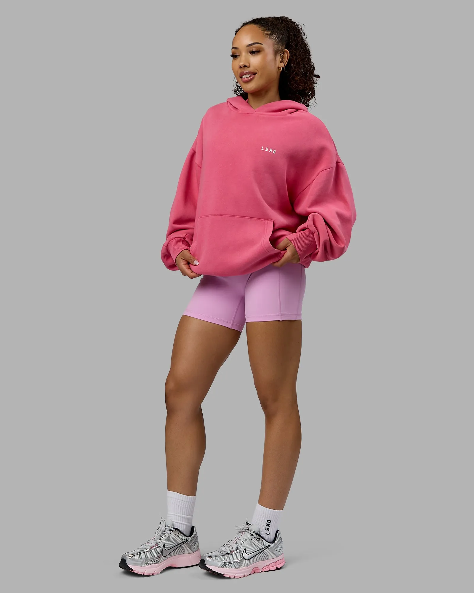 Unisex Washed Empower Hoodie Oversize - Berry Pink-Pastel Orchid sold by LSKD product image thumbnail 5