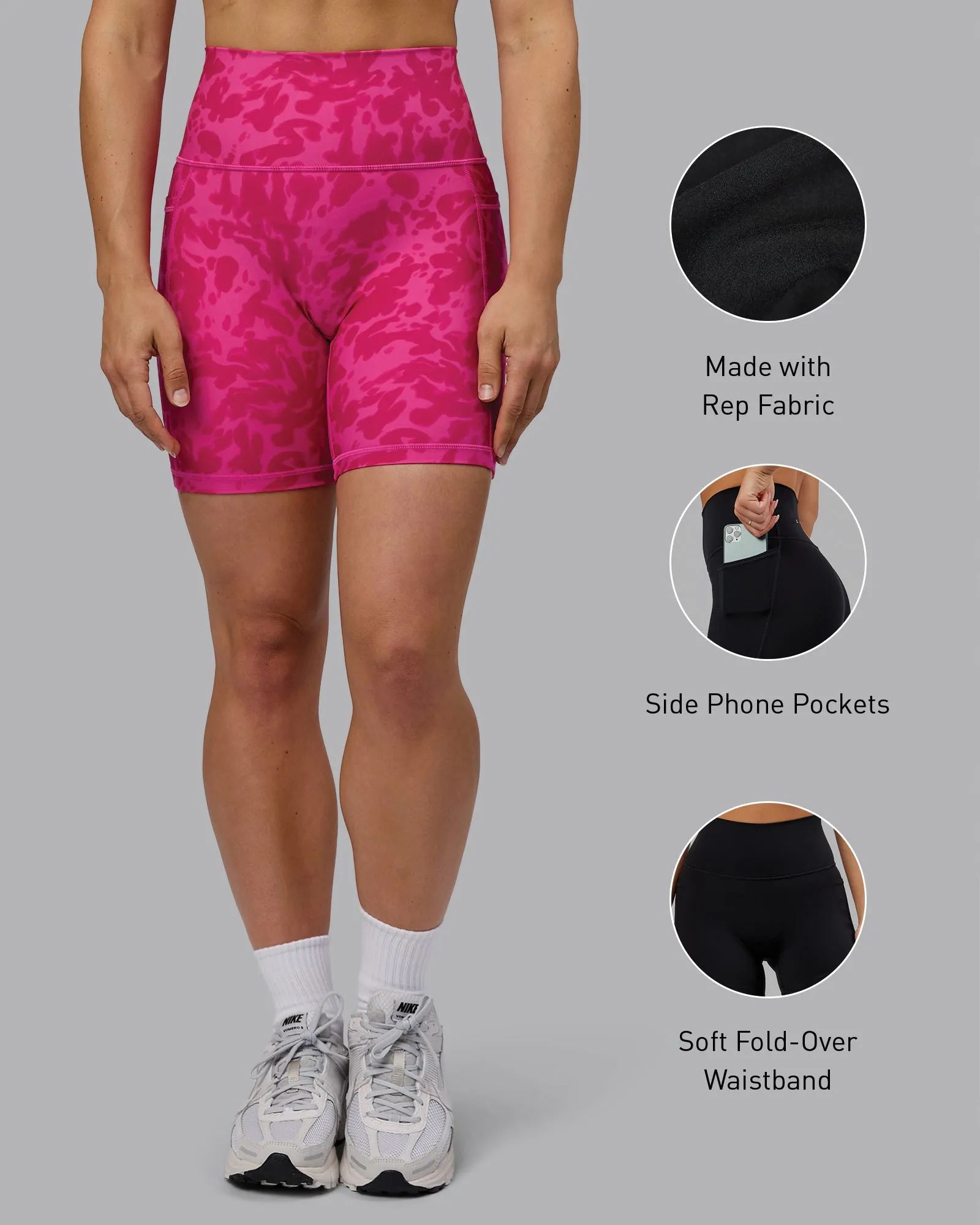 Fusion Mid Short Tight with Pockets - Strawberry-Lava Lamp sold by LSKD product image thumbnail 2