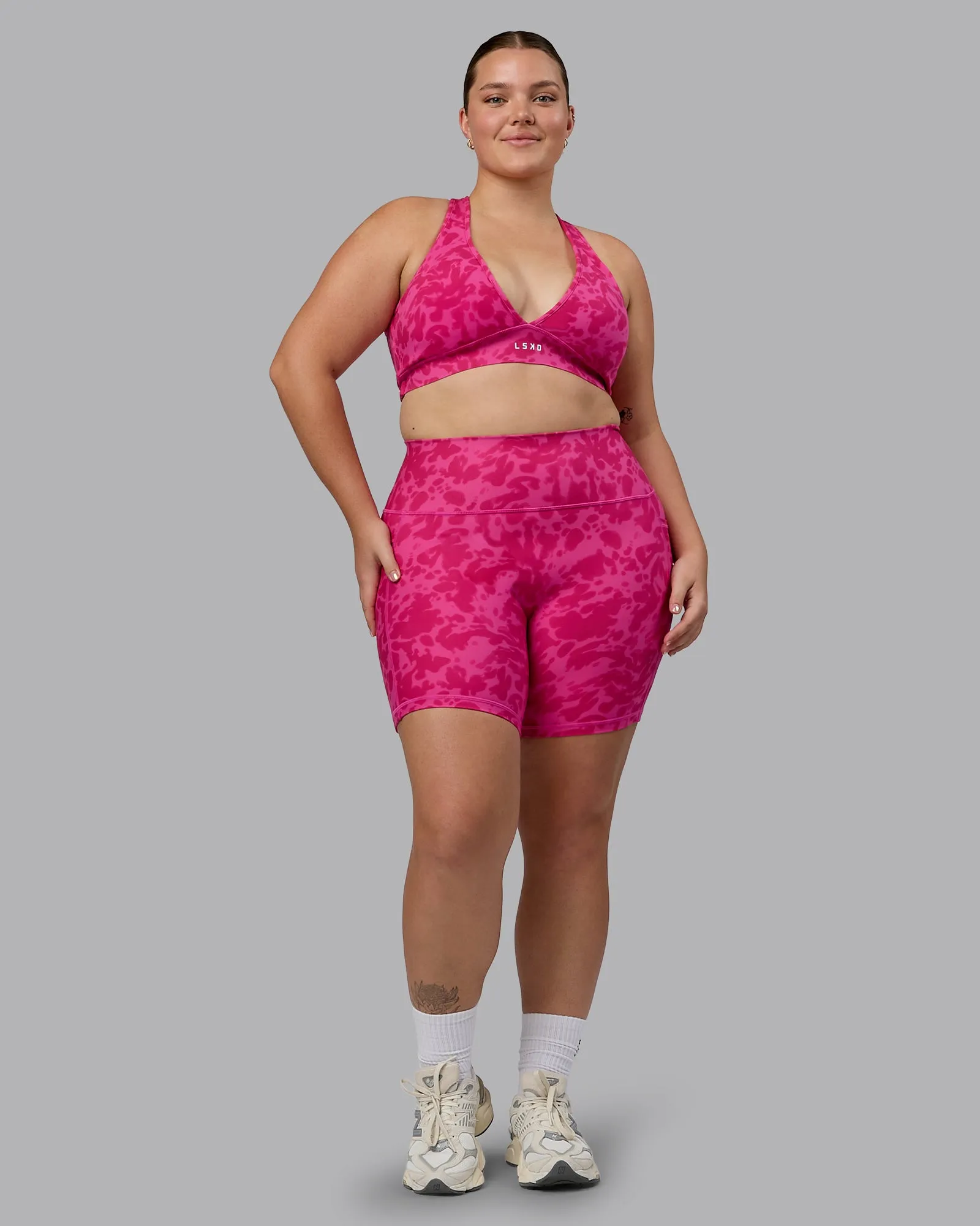 Fusion Mid Short Tight with Pockets - Strawberry-Lava Lamp sold by LSKD