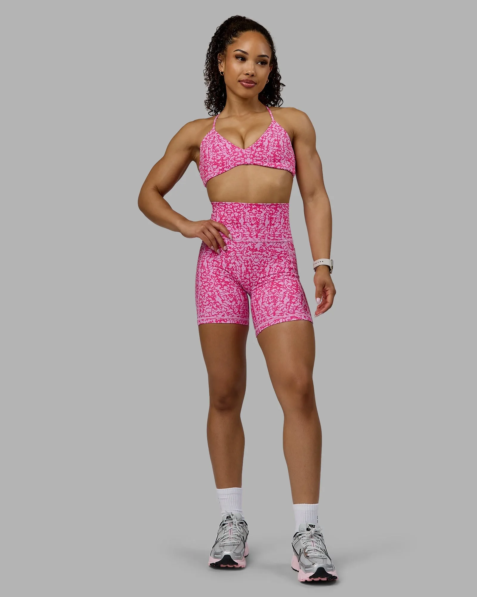 Fusion Mid Short Tights with Pockets - Patina-Ultra Pink sold by LSKD product image thumbnail 5
