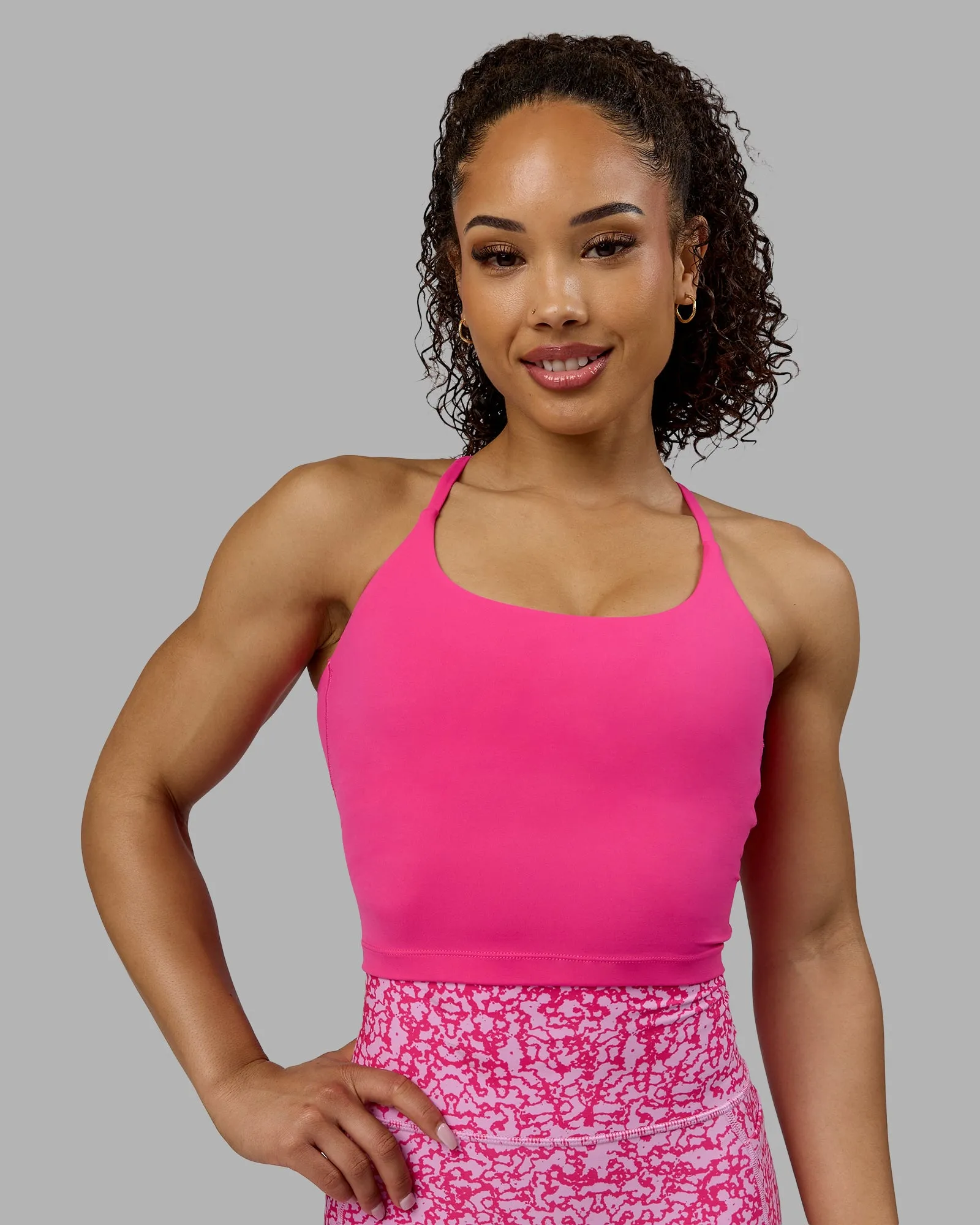 Twist Tank With Shelf Bra - Ultra Pink sold by LSKD product image thumbnail 4
