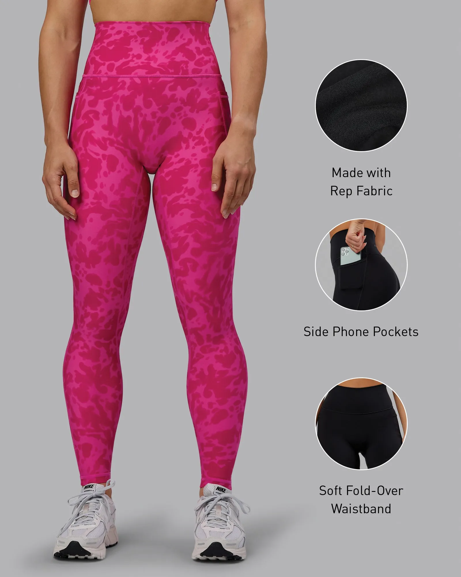 Fusion Full Length Tights with Pockets - Strawberry-Lava Lamp sold by LSKD product image thumbnail 2