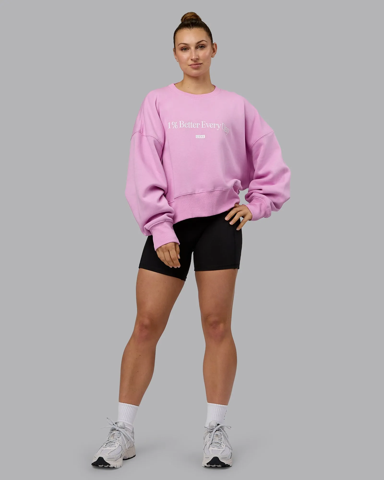 1% Better Heavyweight Sweater - Pastel Orchid-White sold by LSKD product image thumbnail 5