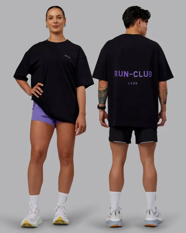 RUN CLUB FLXCotton Tee Oversize - Black-Purple Swirl sold by LSKD