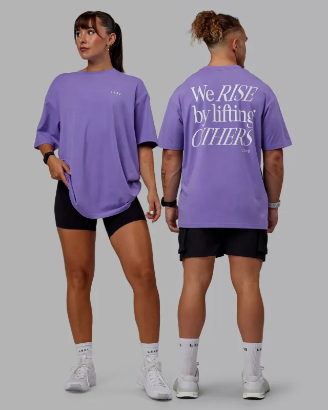 Unisex Lift-Up FLXCotton Tee Oversize - Dahlia Purple sold by LSKD