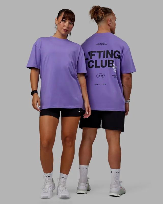Lifting Club FLXCotton Tee Oversize - Dahlia Purple-Black sold by LSKD