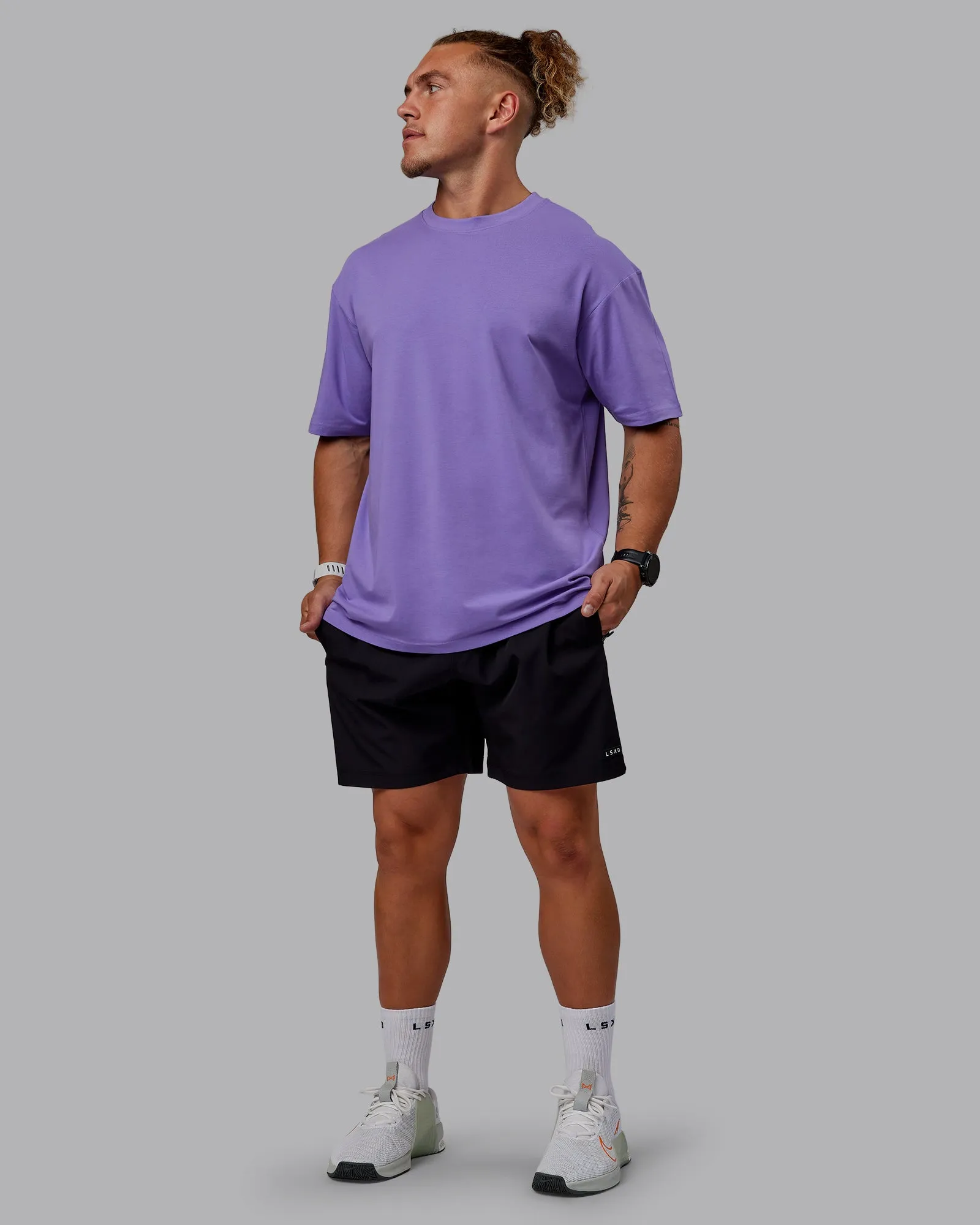 Lifting Club FLXCotton Tee Oversize - Dahlia Purple-Black sold by LSKD product image thumbnail 5