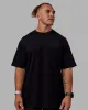 Unisex Lifting Club FLXCotton Tee Oversize - Black-Dahlia Purple sold by LSKD