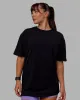 Unisex Lifting Club FLXCotton Tee Oversize - Black-Dahlia Purple sold by LSKD