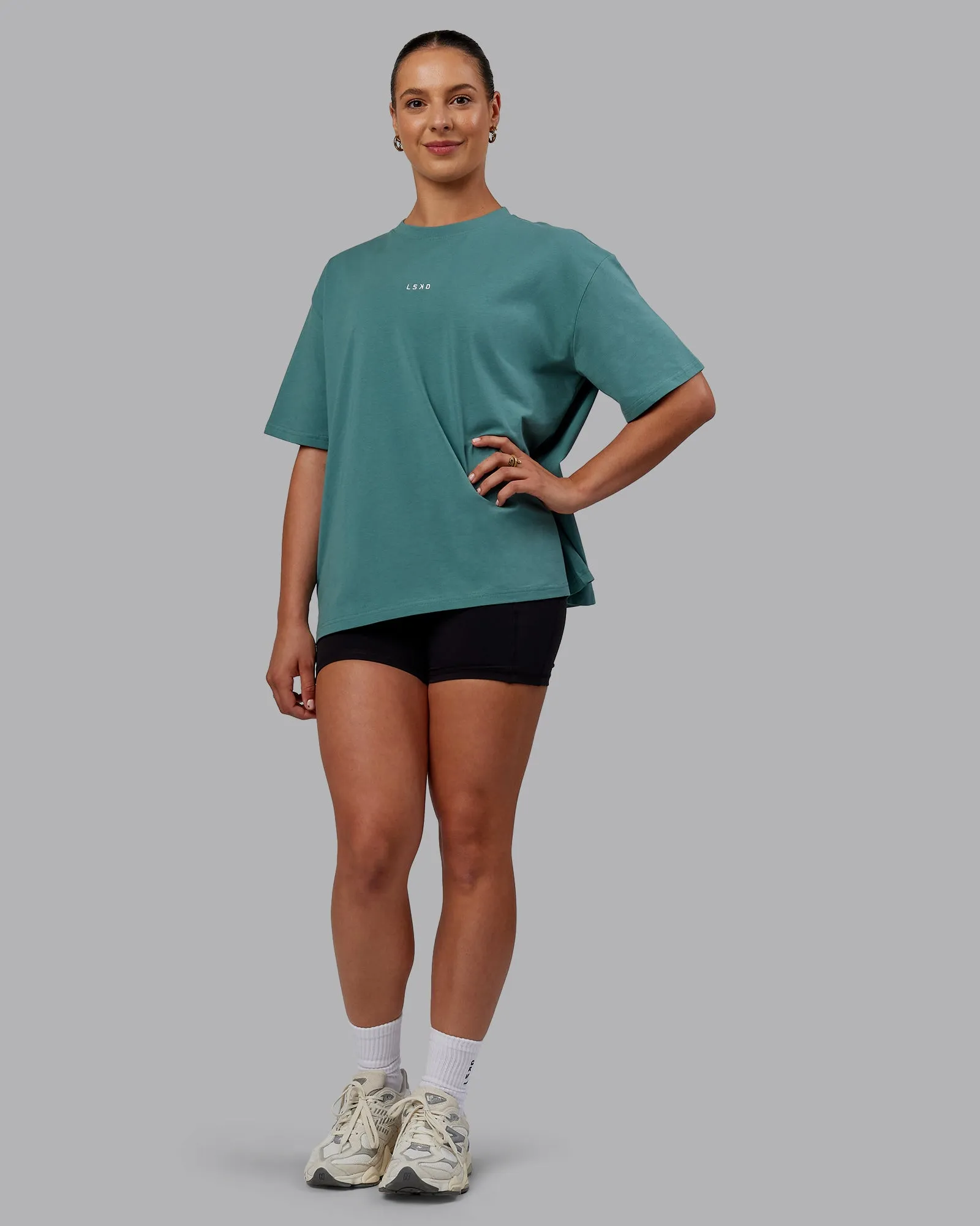 Go-To FLXCotton Oversized Tee - Sage Bush-White sold by LSKD product image thumbnail 5