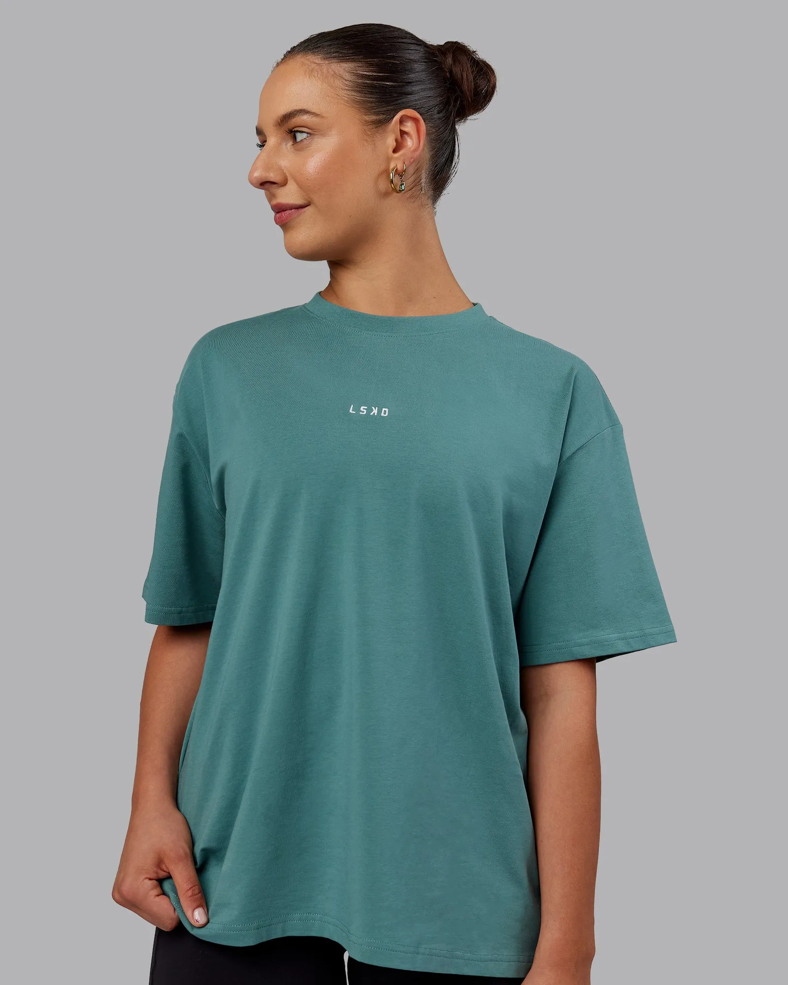 Go-To FLXCotton Oversized Tee - Sage Bush-White sold by LSKD