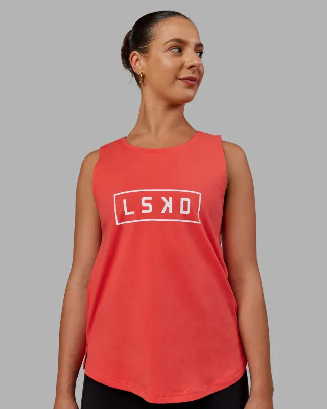 Luna FLXCotton Longline Tank - Cayenne-White sold by LSKD