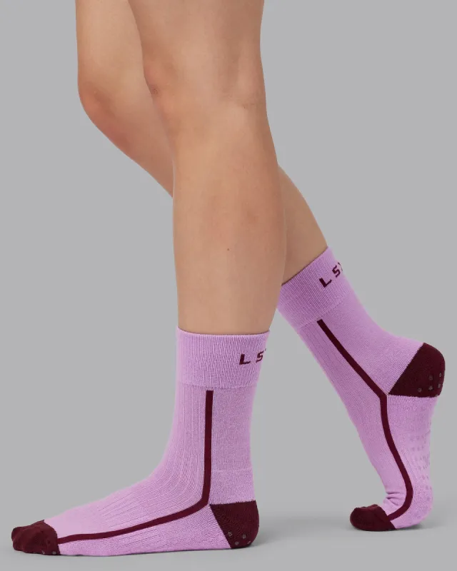 Bend Crew Pilates Grip Sock - Light Violet sold by LSKD