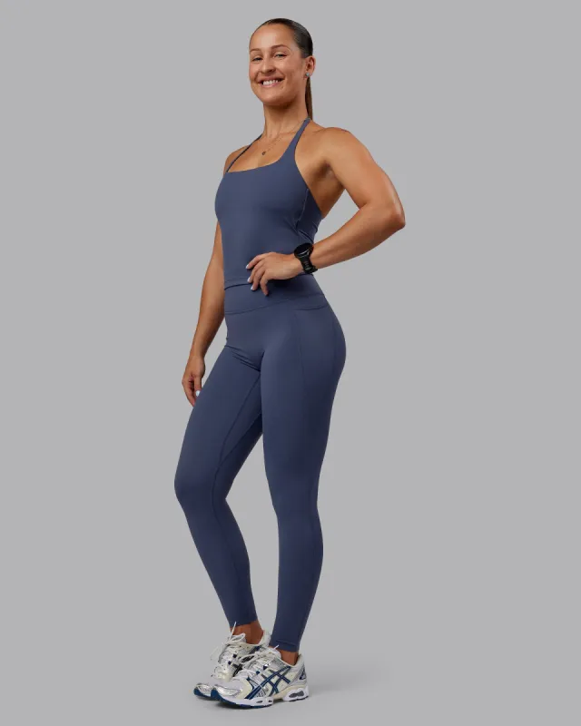 Abs Elixir Full Length Tights With Pockets - Nightshadow Blue sold by LSKD