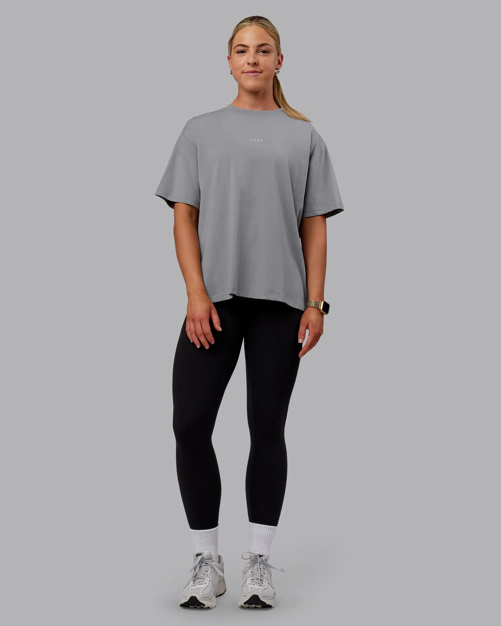 Go-To FLXCotton Oversized Tee - Circular Grey-White sold by LSKD