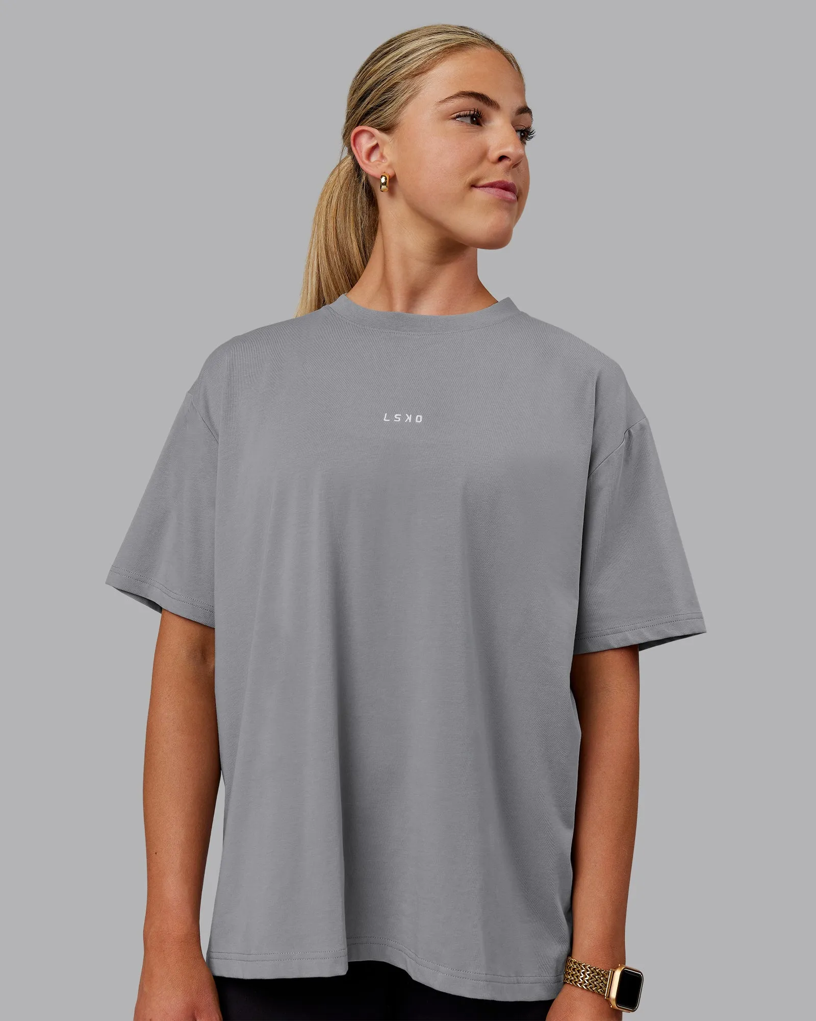 Go-To FLXCotton Oversized Tee - Circular Grey-White sold by LSKD product image thumbnail 2