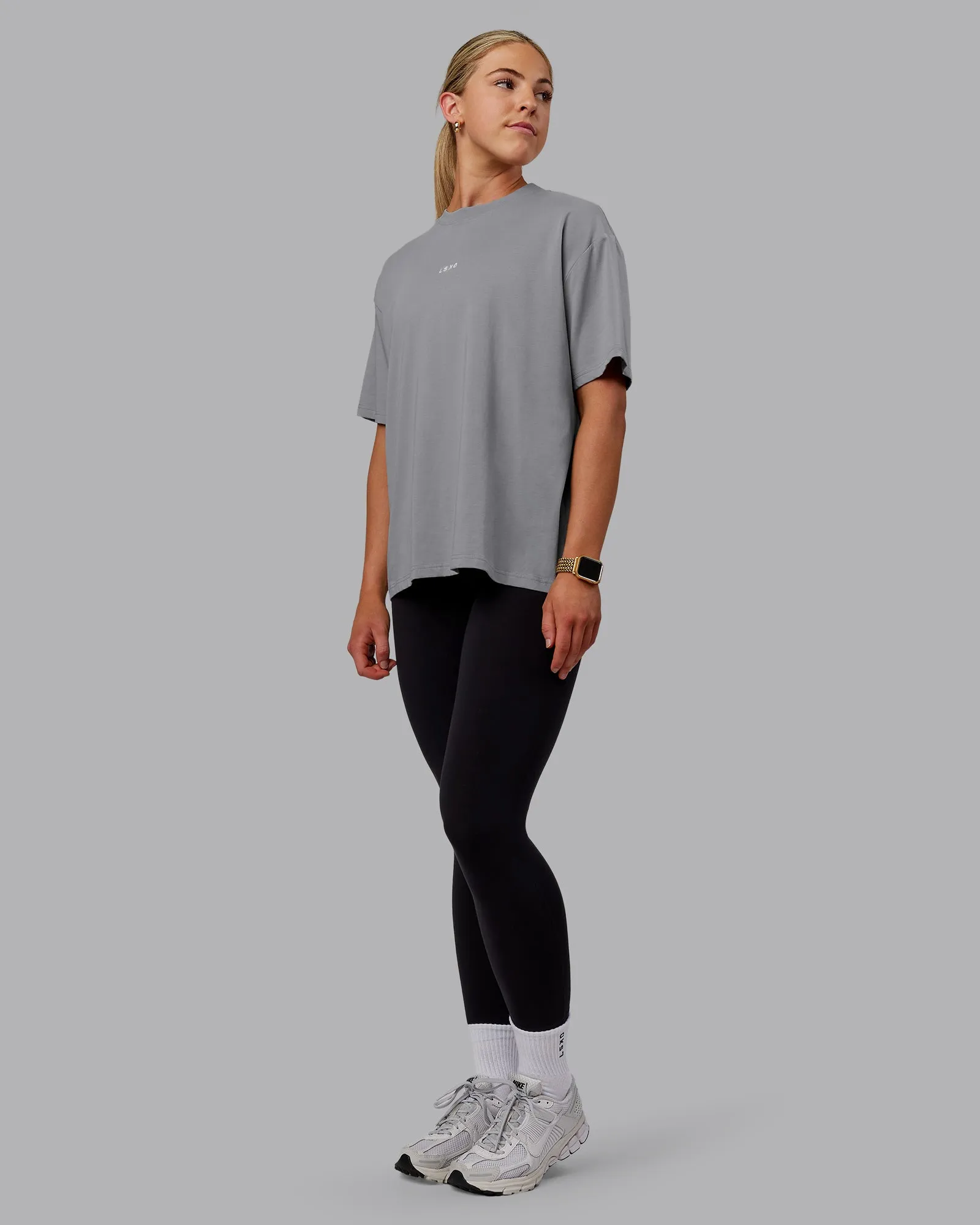 Go-To FLXCotton Oversized Tee - Circular Grey-White sold by LSKD product image thumbnail 4