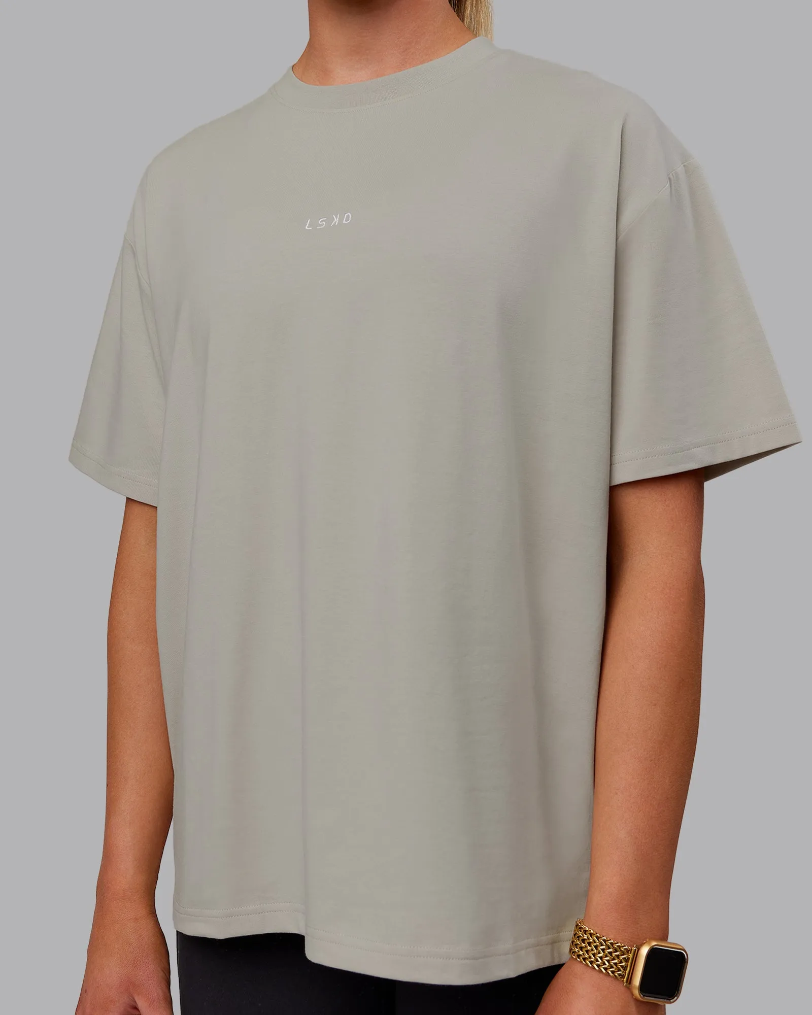 Go-To FLXCotton Oversized Tee - Shale Beige-White sold by LSKD product image thumbnail 5